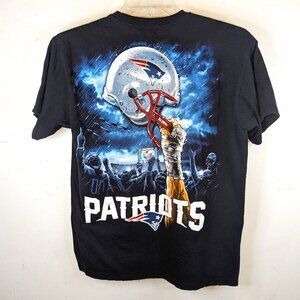 New England Patriots Pats Mens Football Big Graphic NFL T-Shirt M MEDIUM Black